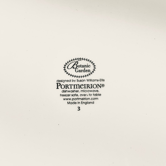 NWOT Portmeirion Botanic Garden Dinner Plates Set of 3 White Floral Design Plate - Picture 6 of 6